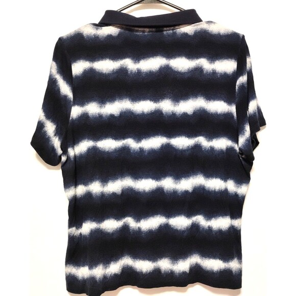 CATO 14/16W womens blue shirt Short Sleeve Button Down Striped adult outdoor - Picture 4 of 4